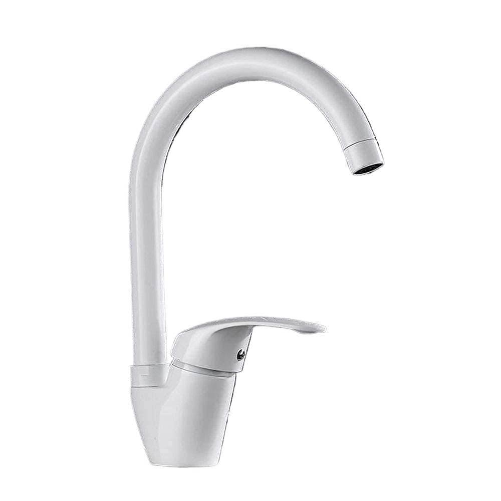 Robinet de cuisine et bain haut mitigeur moderne blanc idéal pour îlot central