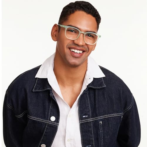 Image of HUSTLR Lenskart | Zero Power Bluecut & Antiglare Computer Eyeglasses | Full Rim Square Shape | As Seen On Shark Tank | For Men & Women | Medium | LB E14058-W