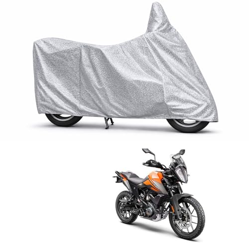 Image of 100% Waterproof Two Wheeler Body Cover Multi Layered Fabric Designed for KTM 250Adventure | Belt Buckle Lock | Silver Mag