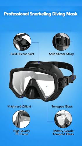 Equipo de Snorkel para Adultos, Set de 2 en 1 con Máscara de Buceo y Tubo Seco, Vista Panorámica de 180° miniatura 5