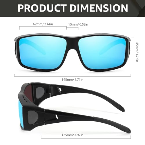 TJUTR Polarized Over Glasses Sunglasses for Men & Women, Trendy Wrap Around Sun Glasses UV400 Protection Shades3