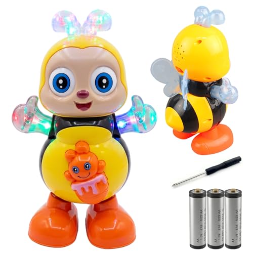 Dancing Bee Toy with Music & LED Lights - Abejita Chiquitita Interactive Walking Toy for Toddlers Juguete de Abeja Bailarina para Nios Sensory Learning Gift for Boys Girls 3+