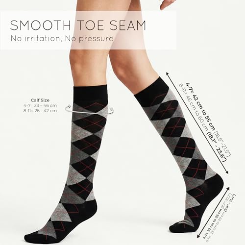 Image of Mysocks Unisex Knee High Long Socks Argyle