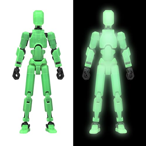 Image of MerryXD T13 3D Action Figure,Assembly Completed Dummy Nova Titan Lucky 13 Action Figure 3D Printed Multi-Jointed Movable Toy Grow in The Dark Green