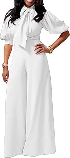Plain Dressy Full Length Bowknot Women's Jumpsuit High Waist Woman Romper
