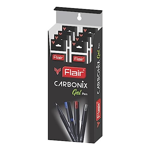 Bolígrafo Flair Carbonix 0.5mm Gel Azul Pack 10 miniatura 4