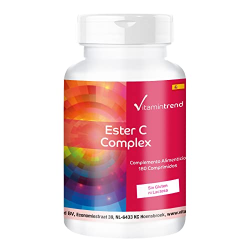 Ester C® plus – con bioflavonoides y acerola – Vitamina C vegana – 180 pastillas – Tratamiento para 6 meses | Vitamintrend®