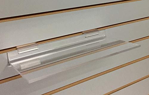 Execusystems Clear Acrylic Slatwall Shelves 12 Inches Wide X 6 Inches Deep Set Of 2 For Retail Display Or Home Use #TOP3