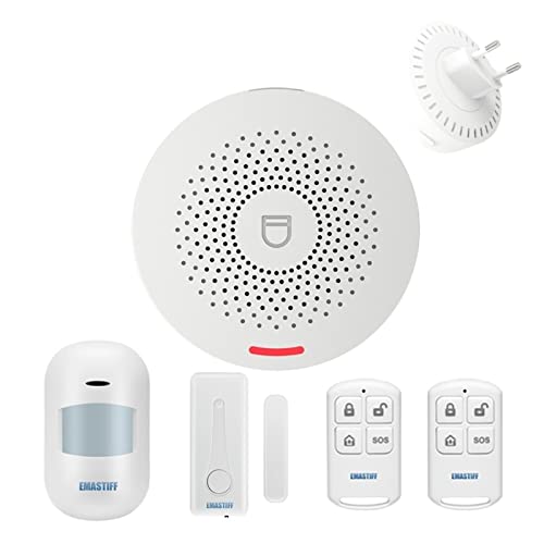 DIY-Alarmsystem für die Sicherheit zu Hause, Smart Wireless Alarm Tuya W-LAN Sicherheitsalarmsystem-Kit APP. Kontrollbewegungsmelder Sensor Einbrecher Alarmsystem HeiDIY-Einbruchalarm-Set(W5B112)
