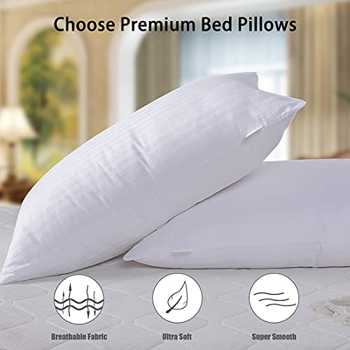 tuphen-Bed Pillows for Sleeping 2 Pack, Queen Size Microfiber Pillows, Ultra Soft Breathable Down Alternative Pillows, Hotel Luxury Collection Pillows for Back, Stomach or Side Sleepers (Queen)