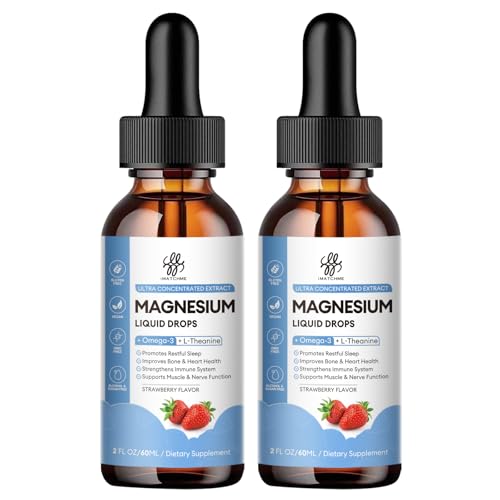 (2 Pack) Magnesium Glycinate Liquid Drop with Citrate, Oxide and Taurate, Calm Magnesium with...