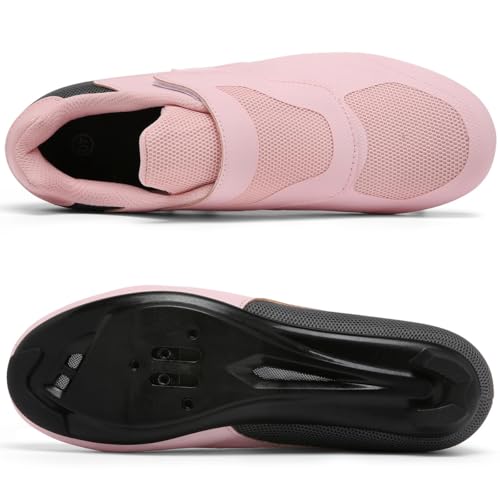 Image of Womens Cycling Shoes Compatible with Peloton Indoor Road Bike Riding Shoes Pre-Installed Delta Cleats Clip Outdoor Pedal