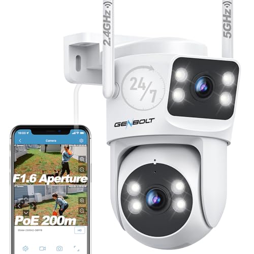 GENBOLT PTZ WiFi Security Camera Outdoor with Dual Lens