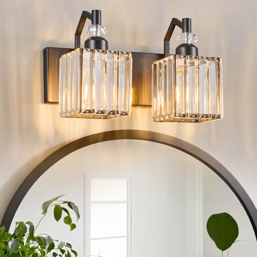 Image of 2 Light Bathroom Vanity Light Modern Black Vanity Light Fixtures Bathroom Light Fixtures Over Mirror Crystal Vanity Lighting Fixtures