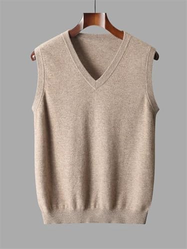 Men V Neck Sleeveless Sweater Vest 100 Percent Merino Wool Soft Casual Pullover Knit Waistcoat3