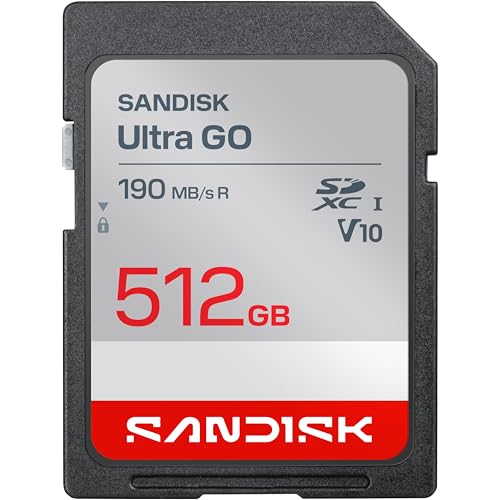 Image of SANDISK 512GB Ultra Go SD Card UHS-I, Up to 190MB /s Read Speed, Full HD Video Recording, Memory Card for DSLR and Mirrorless Camera, 10-Year Warranty