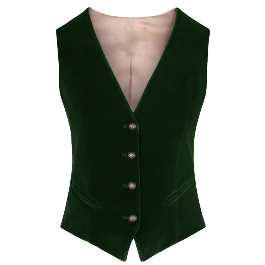 Chaleco de forro polar mujer cuello en V ropa de trabajo ajustada chaleco corto verde 6