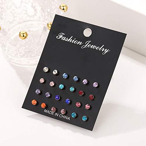 62 Pairs Simulated Pearl Earrings Set - Stud, Rhinestone Circle Ball Hypoallergenic Jewelry Gift for Women - Image 6