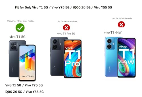 Image of COVERBLACK Flexible Defender Bumper Back Case with Edges and Color Button Back Cover for Vivo V2127 / Vivo Y55 5G - Transparent