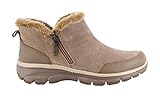 Skechers Women's Easy Going-Zip It Ankle Bootie, Taupe, 8.5 M US