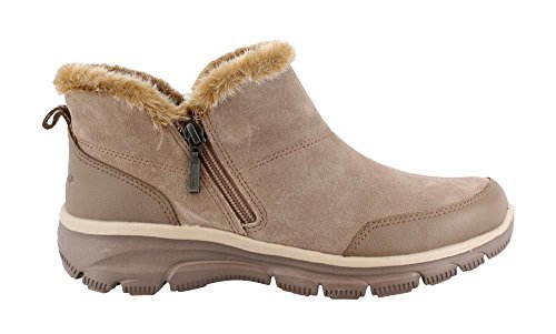Skechers Women's Easy Going-Zip It Ankle Bootie,8.5 M US,Taupe