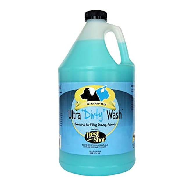 Best Shot Ultra Dirty Wash Shampoo, Coat and Skincare Product for Dogs and Cats, Soap-Free, Quick-Rinsing, Refreshing Agree Musk Fragrance, 1 Gallon-qwzZIN8D