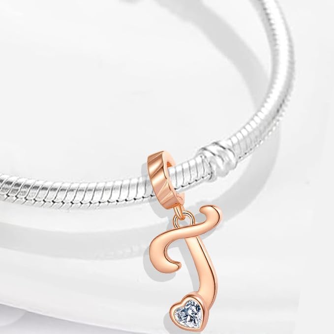 925 Sterling Silver Letter Charms for Bracelets & Necklace Fits Pandora and European Bracelet Alphabet Initial Charms Pendant Jewelry Charms for Women - Image 5