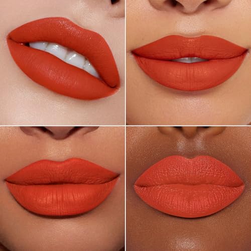 Image of MAKI YIKA 2Pc Matte Liquid Lipstick Set MVPRed Orange Lipstick Long Lasting