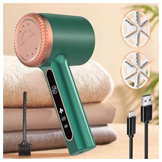 Rechargeable Fabric Shaver, Electric Lint Remover, Lint Shaver Sweater Shaver Defuzzer with 3-Speeds, Fuzz Pill Lint Remover for Clothes Furniture Bedding Sweater Couch Blanket, 2 Extra 6-Leaf Blades
