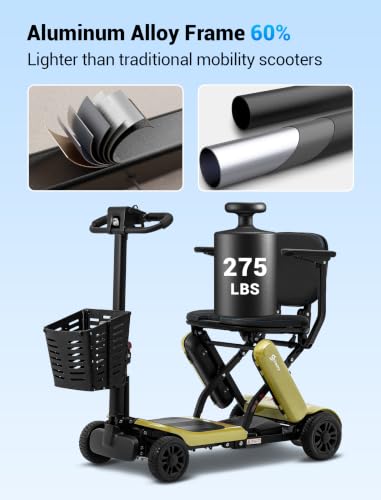 Image of Aotedor Foldable Mobility Scooter for Seniors, 20 Miles Long Range Safe & Comfortable Lightweight Folding Scooter with 275lb Capacity All-Terrain Airline Cruise & FSA Approved - Extended Range