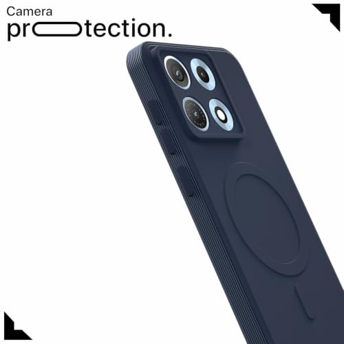 Image of Outlouders Back Cover for Motorola Moto Edge 70 Max 5G | Soft Matte Silicone | Slim Fit | Magnetic-Safe Logo Design (Magnetic-Safe Not Compatible) | Shockproof | Camera Protection Bumper Case (Blue)