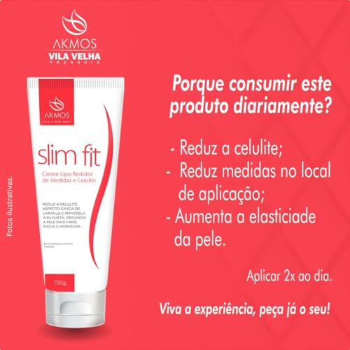 Creme Lipo Redutor Medidas Celulite Estria Slim Fit Akmos