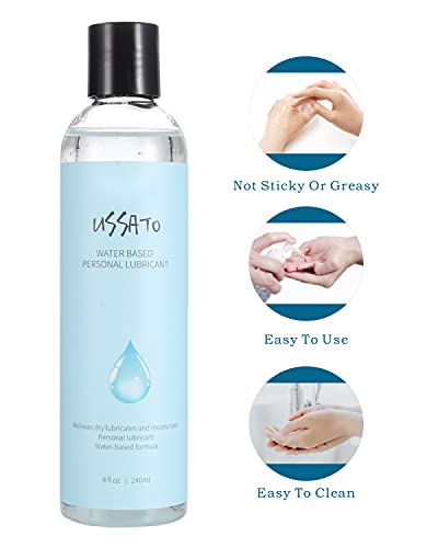 Ussato Water Based Lube, Natural Feeling Long Lasting Non Sticky Slippery Personal Lubricant Moisturizer For Women Men And Couple Massage #TOP3