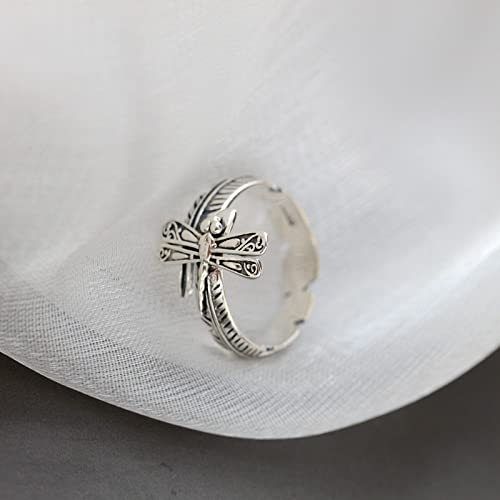 Anneau réglable pour femmes bague ouverte créative libellule - 4