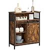 Vasagle buffet cabinet sideboard with open compartment sliding barn door 118d x 276w x 315h rustic brown and black ulsc089b01  urban country home decor