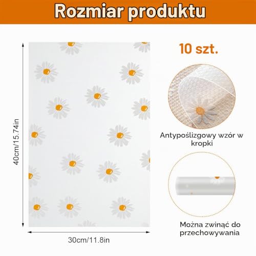 10 antybakteryjnych mat lodów 30×40 cm wodoodpornych do szuflad stołów