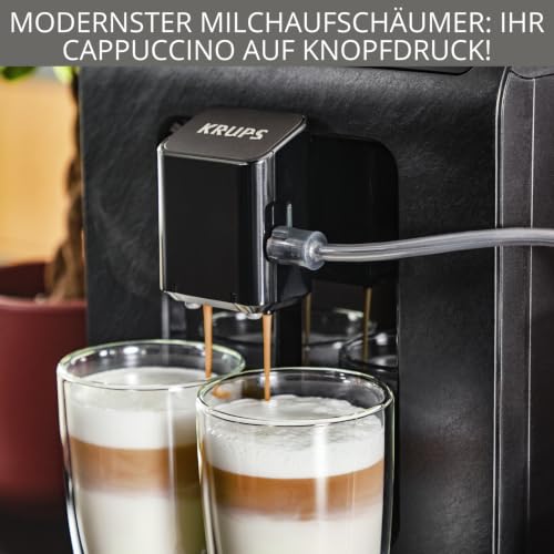 Foto von KRUPS EA897B Evidence Kaffeevollautomat, automatische Espresso & Cappuccino-Funktion, Quattro Force Technologie, One-Touch Tassen mit Milch, 8 Voreinstellungen, Milchsystem, 1450W