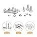 VIGRUE 540PCS #2-56#4-40#6-32 Phillips Pan Head Screws Bolt Nut Flat Washers 304 Stainless Steel Machine Screws Assortment Kit with Wrench and Storage Case (#2-56#4-40#6-32)