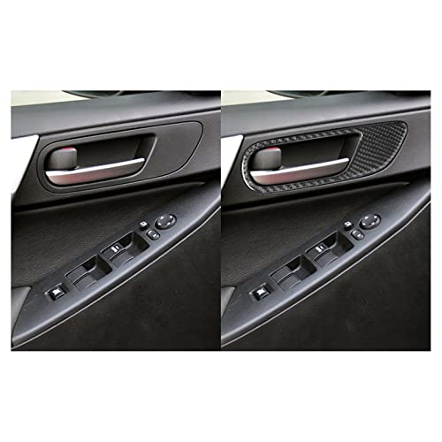 Cubre la manija interior de tu Mazda 3 (2010-2013) con este elegante marco de fibra de carbono 4