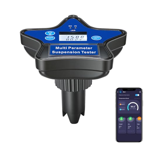 Raddy PM-1 9-in-1 Smart Pool Monitor, Digital Water Tester with App Monitoring, High Precision Sensor, 120H Floating Pool Tester for pH Chlorine ORP Meter with Data Export for Hot Tub, Spa & Pool