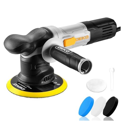 Exzenter Poliermaschine Auto 800W: DEKOPRO Doppelte Aktion poliermaschine Set mit 150MM Pad, 6-stufige variable Geschwindigkeit 1800-5500RPM 9MM Orbit – für Autodetailing, Polieren und Wachsen