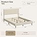 Bestier Bed Frame Queen Size with Headboard,Platform Bed Frame Upholstered with LED Lighting,Solid Wooden Bed Frame Slats Support,No Box Spring Needed, Never Squeaks, Easy Assembly,Beige