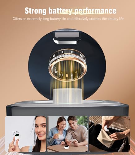 Image of 10 Gen Diamond Smart Ring and Wireless Charging Case【Industry Ranking No.1 - 0 Measurement Error】 2026 Smart Ring for Women & Men for Sleep Tracking Wearable Device,Fitness Ring 12#