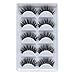 False Eyelashes, 3D Faux Mink Fake Eyelashes Handmade Dramatic Thick Crossed Cluster False Eyelashes Black Nature Fluffy Long Soft Reusable(5 Pairs)