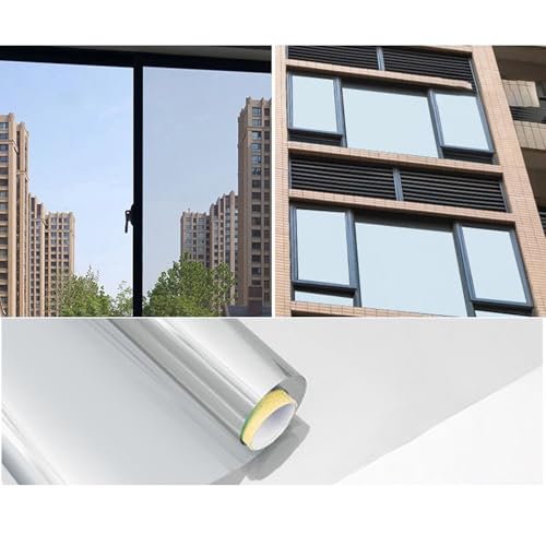 Vinilos para Cristales, Vinilo Ventana privacidad, Aislante Termico Ventanas, Aislante Termico Ventanas, Montaje Anti UV Anti Calor Unidireccional Protector para Hogar Tienda (60x200CM,Colour B)
