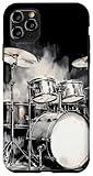 Watercolor Drum Set Drawing