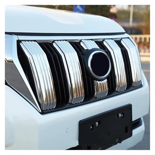 Rejilla delantera cromada ABS Toyota Prado 150 2014-2020: moldura exterior con hueco de cámara 2