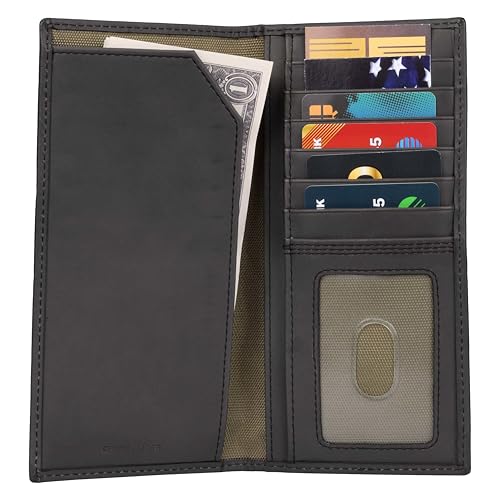 Image of Carhartt Men's Leather Triple Stitch Wallet, Durable Full-Grain Leather Bifold, Trifold & Rodeo Styles, Gifts for Men