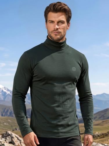 Image of CHKOKKO Men's Winter Wear Cotton High Neck Full Sleeves Regular Fit T-Shirt