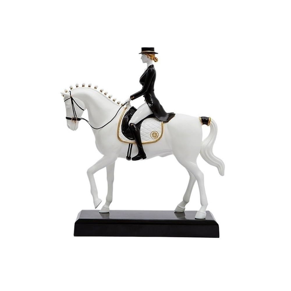 Wqqyu6hkf White Table Decorations Simple Horse Riding Figure Sculpture Home Ornaments Living Room Study Decoration Art Statue(White)